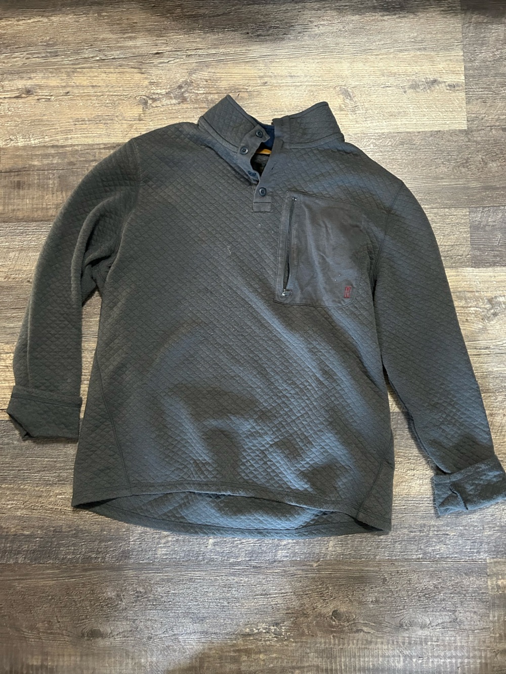 Men's Quilted Lightweight Pullover Jacket in Black